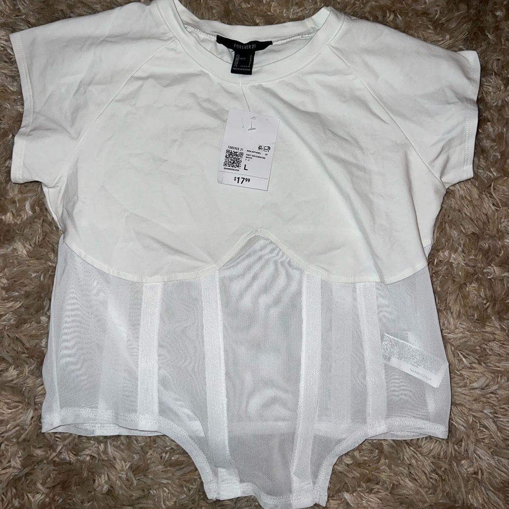 Forever 21 Corset short sleeve shirt. Size Large